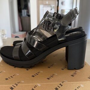 Mix No. 6 Black and Transparent Chunky Sandals